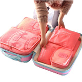 6 PCS Travel Storage Bag Set For Clothes Tidy Organizer Wardrobe Suitcase Pouch Travel Organizer Bag Case Shoes Packing Cube Bag