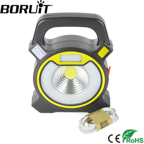 Boruit 15W LED Portable Floodlight Lantern - Outdoor Waterproof 4-Mode Spotlight Lamp for Camping Hiking Tent Light