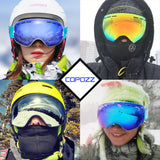 Copozz Ski Goggles - Double Layer UV400 Anti-Fog for men or women (Skiing, Snowboarding, etc) GOG-201 Pro