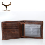 COWATHER 100% top quality cow genuine leather men wallets