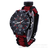 EDC Tactical multi Survival Watch Compass Rescue Rope Paracord Tools - Outdoor Camping bracelet