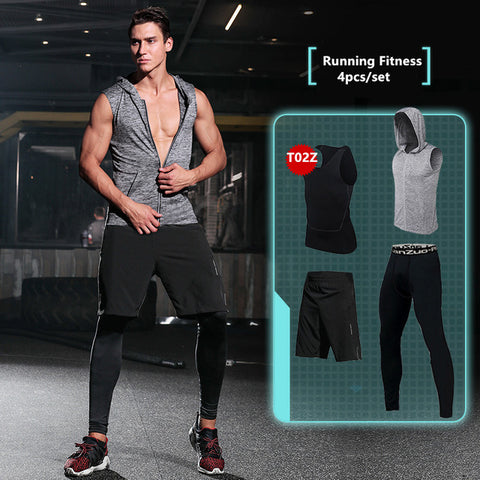 2017 New Compression Men's Sport Suits - Quick Dry Running Clothes, Training, Gym, Fitness Tracksuits