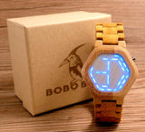 BOBO BIRD V-E03 Men's LED Digital Bamboo Watch (Night Vision LED Watch)