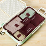 6 PCS Travel Storage Bag Set For Clothes Tidy Organizer Wardrobe Suitcase Pouch Travel Organizer Bag Case Shoes Packing Cube Bag