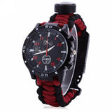 EDC Tactical multi Survival Watch Compass Rescue Rope Paracord Tools - Outdoor Camping bracelet