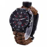 EDC Tactical multi Survival Watch Compass Rescue Rope Paracord Tools - Outdoor Camping bracelet