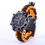 EDC Tactical multi Survival Watch Compass Rescue Rope Paracord Tools - Outdoor Camping bracelet