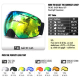 Copozz Ski Goggles - Double Layer UV400 Anti-Fog for men or women (Skiing, Snowboarding, etc) GOG-201 Pro