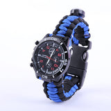 EDC Tactical multi Survival Watch Compass Rescue Rope Paracord Tools - Outdoor Camping bracelet