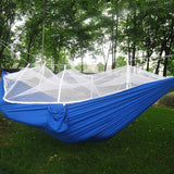 Portable High Strength Parachute Fabric Camping Hammock Hanging Bed With Mosquito Net Sleeping Outdoor Hammock