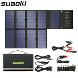 Suaoki 60W Solar Panel 5V USB and 18V DC Output Portable Foldable Power Bank Solar Charger for Smartphone Laptop (As Seen on YouTube)