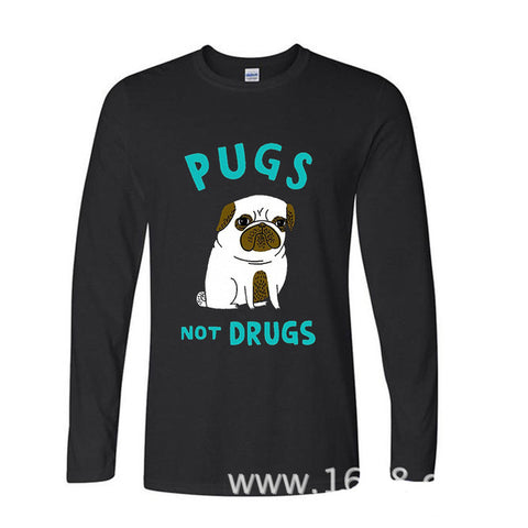 Pugs Not Drugs Funny Long Sleeve T Shirt For Dog Lovers