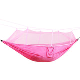 Portable High Strength Parachute Fabric Camping Hammock Hanging Bed With Mosquito Net Sleeping Outdoor Hammock